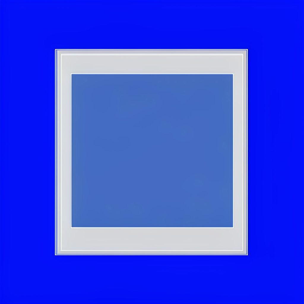 Muted blue rectangle over a light grey panel, framed by a thin border, suggesting an unbranded content thumbnail